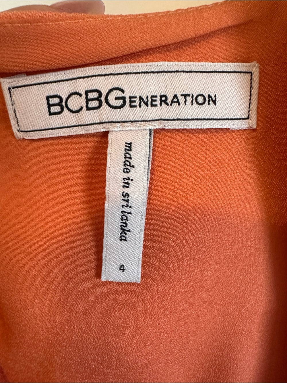 BCBGeneration Coral Orange Spaghetti Strap Mini Dress - Picture 2 of 4